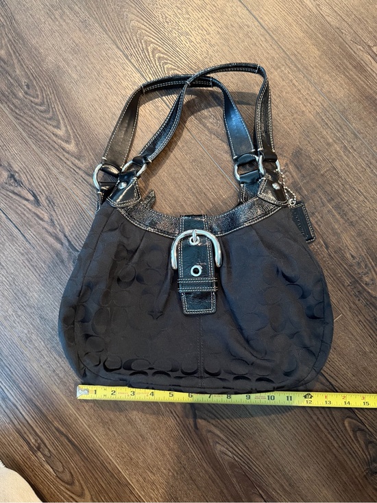 Coach Handbags - Coach Black Signature C Hobo Canvas Buckle Shoulder Bag Vintage Y2K